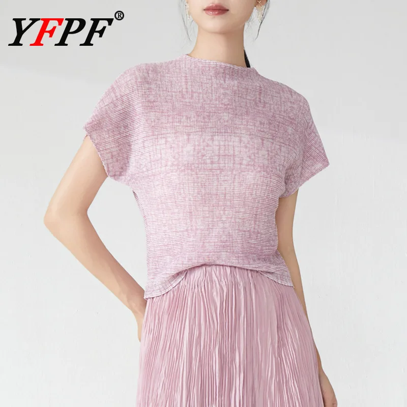 YFPF летняя плиссированная женская футболка Miyake, модная тонкая однотонная блузка с коротким рукавом, универсальная блузка, новинка 2023 года
YFPF летняя плиссированная женская футболка Miyake, модная тонкая однотонная блузка с коротким рукавом, универсальная блузка, новинка 2023 года