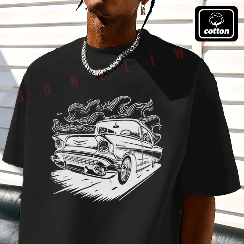 Men's Cotton T-Shirt Classic Car On The Road Graphic Motorcycle Tshirt Men's Casual Short Sleeve Tee
Men's Cotton T-Shirt Classic Car On The Road Graphic Motorcycle Tshirt Men's Casual Short Sleeve Tee