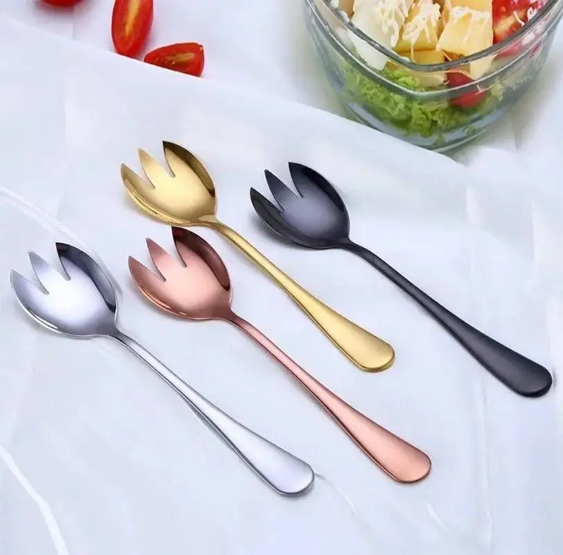 2Pcs/ Set High-quality Stainless Steel Fruit Salad Spoon and Fork Thick Golden Western-style Tableware
2Pcs/ Set High-quality Stainless Steel Fruit Salad Spoon and Fork Thick Golden Western-style Tableware
