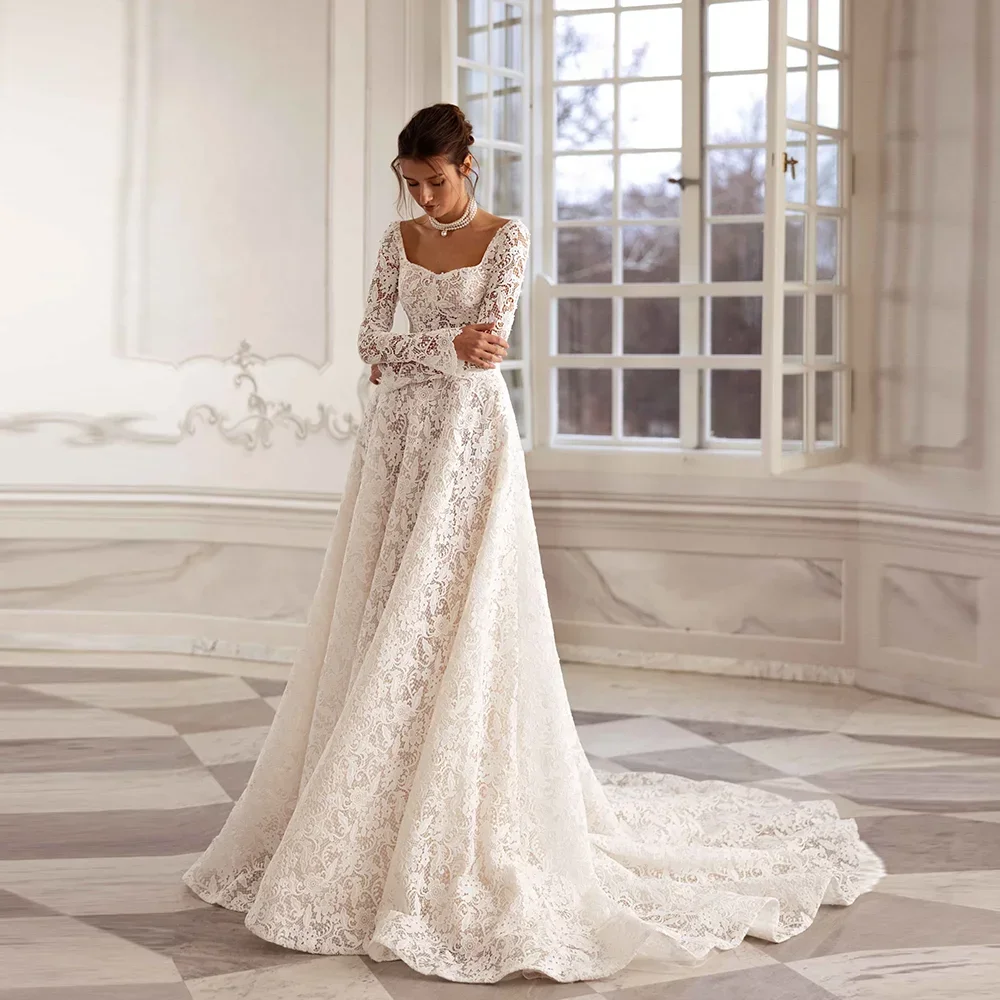 customized Long Sleeve A-Line Wedding Dress 2026 Vintage Sweetheart Open Back Bride Gown Princess Vestido de Noiva
customized Long Sleeve A-Line Wedding Dress 2026 Vintage Sweetheart Open Back Bride Gown Princess Vestido de Noiva