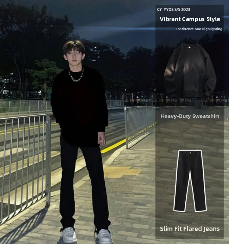 Slim Fit Black Denim Jeans Set for Teenage Boys Spring Autumn High Waist Long Pants Straight Leg Trendy And Wear Resistant
Slim Fit Black Denim Jeans Set for Teenage Boys Spring Autumn High Waist Long Pants Straight Leg Trendy And Wear Resistant