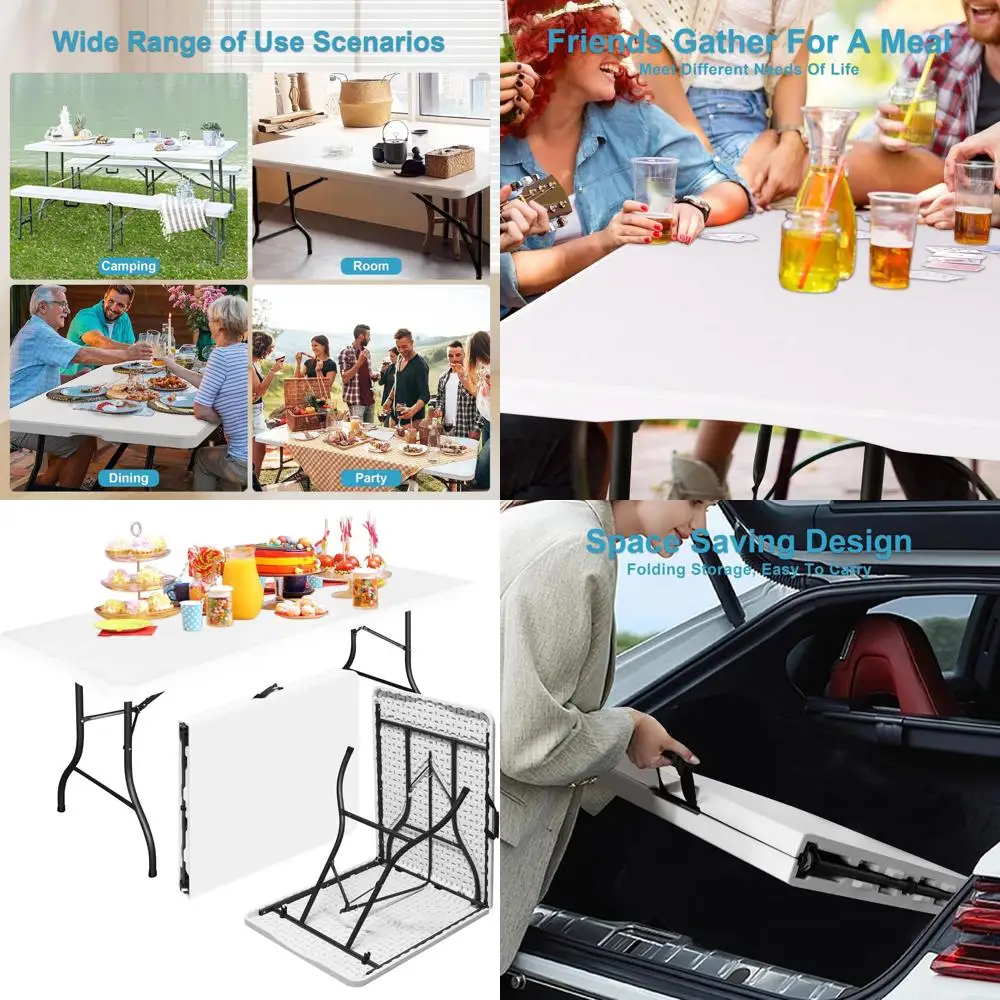 Прочный белый складной стол, универсальный для пикников на природе, кемпинга, мероприятий в помещении и тренировок, выдерживает до 150 кг.
Прочный белый складной стол, универсальный для пикников на природе, кемпинга, мероприятий в помещении и тренировок, выдерживает до 150 кг.