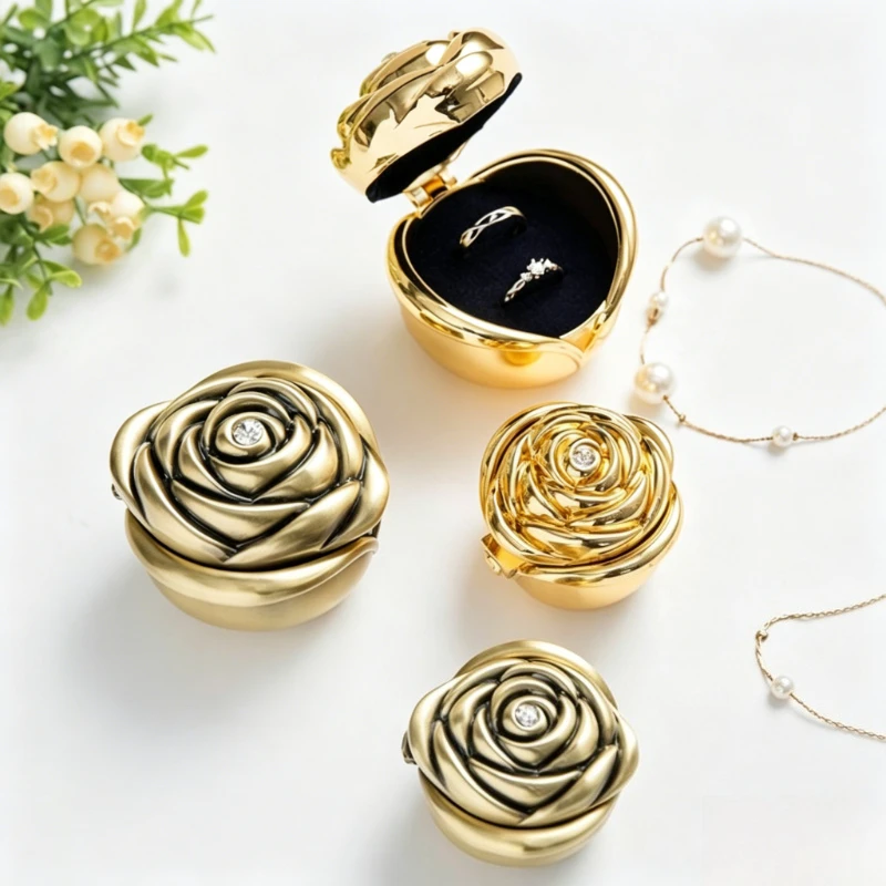 Rose Ring Box Vintage Rings Packaging Boxes Luxury Aesthetic Wedding Ring Storage Case Metal Valentine's Day Gift Rings Cases
Rose Ring Box Vintage Rings Packaging Boxes Luxury Aesthetic Wedding Ring Storage Case Metal Valentine's Day Gift Rings Cases
