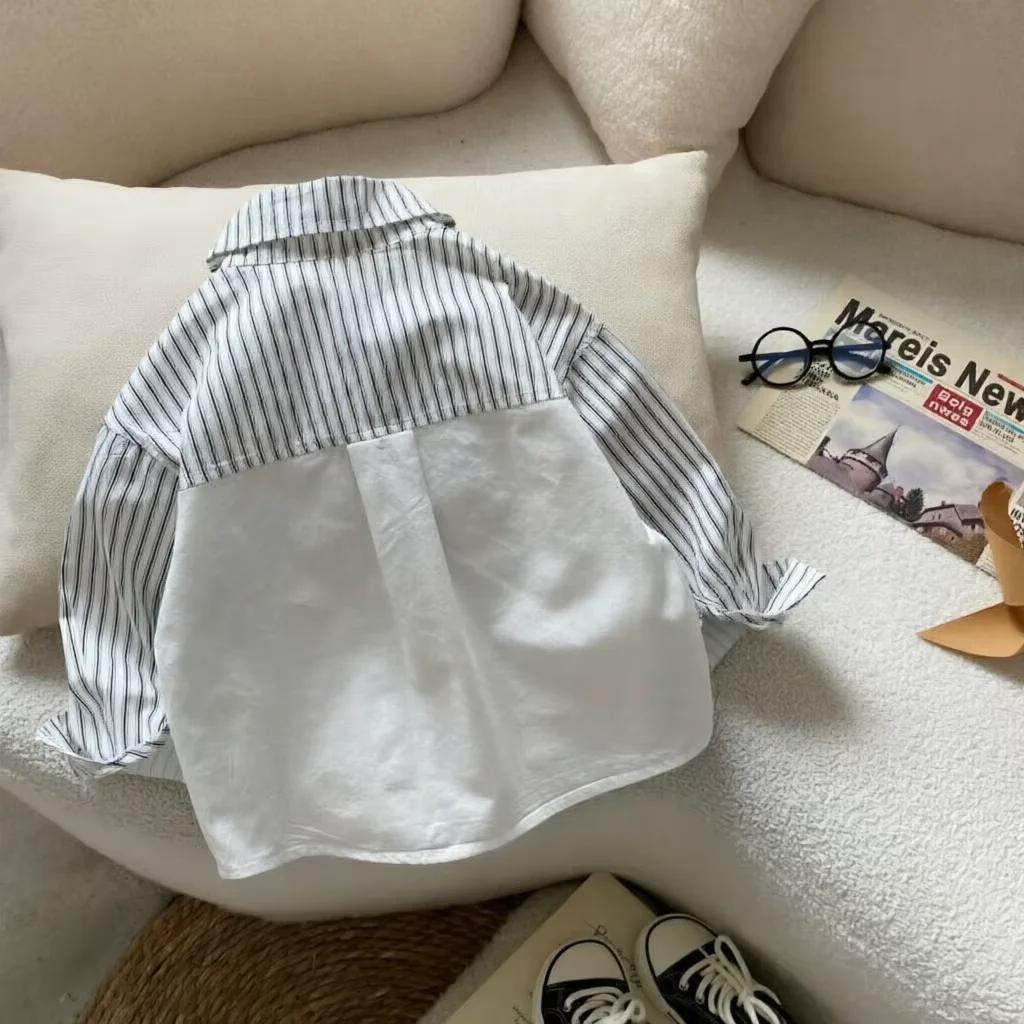 New Boys Striped Shirt Spring Autumn Korean Casual Baby Boy Tops Versatile Children's Clothing Shirts 2-7Y
New Boys Striped Shirt Spring Autumn Korean Casual Baby Boy Tops Versatile Children's Clothing Shirts 2-7Y