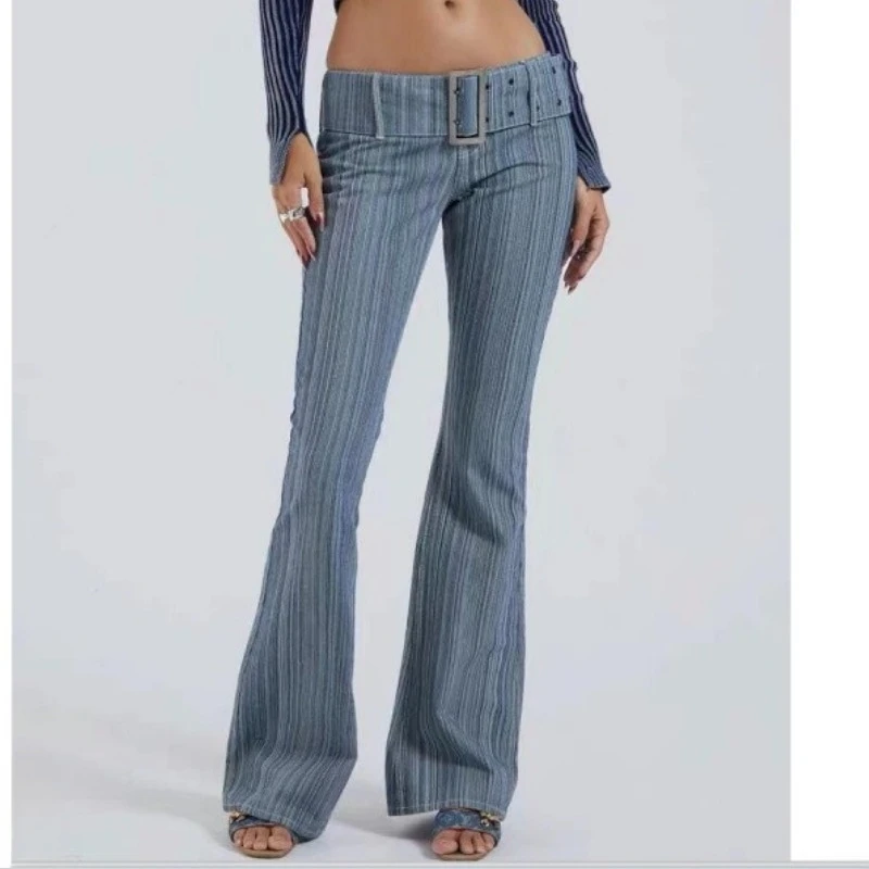 2025 Jaded London Fashion New Blue Vertical Stripe Pants Vintage Square Button Low Waist Slim Slim Micro Slim Jean
2025 Jaded London Fashion New Blue Vertical Stripe Pants Vintage Square Button Low Waist Slim Slim Micro Slim Jean