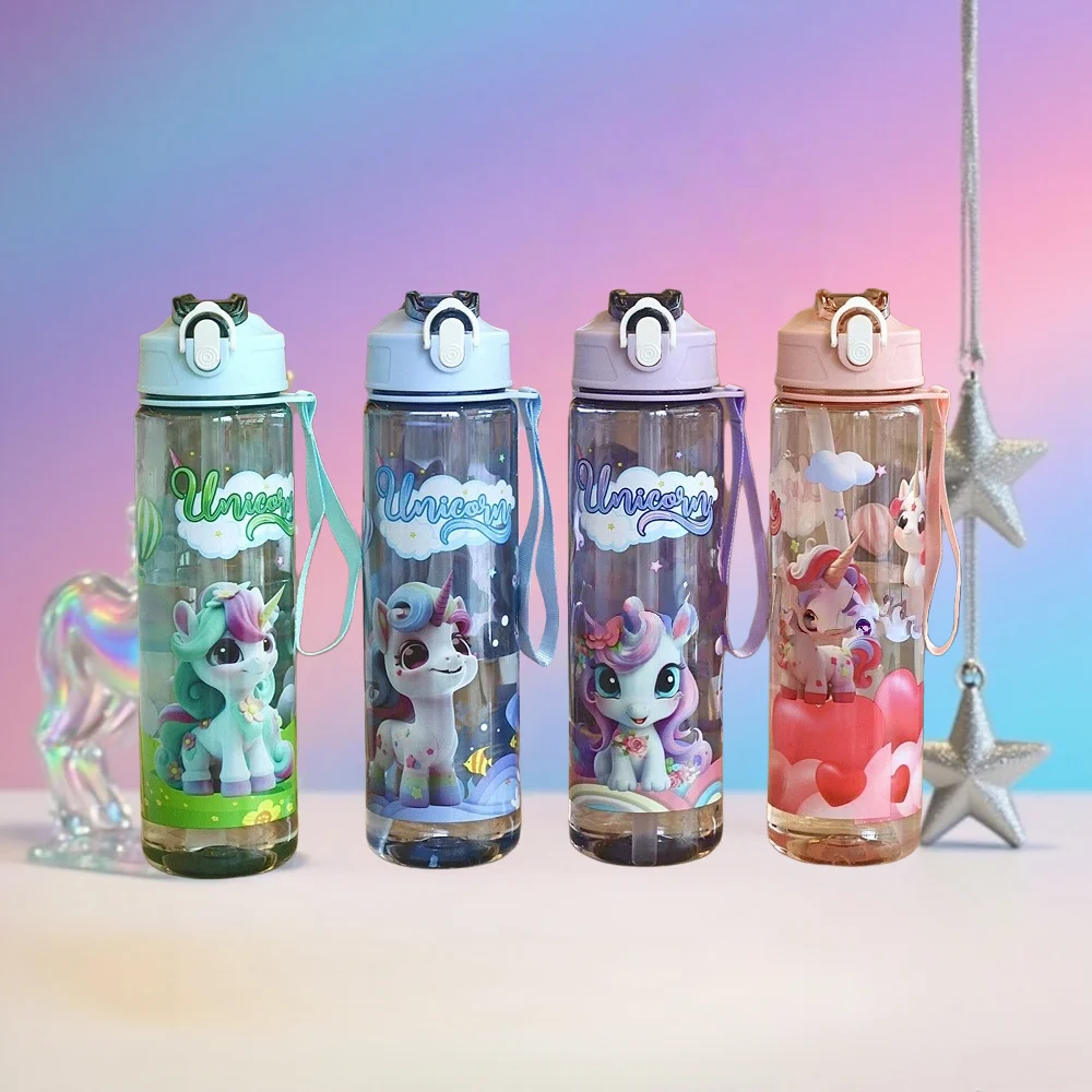 Transparent Cartoon Unicorn Water Bottle, Stylish High-value Design, Lightweight Leakproof Cup with Lanyard, Ideal for Fitness
Transparent Cartoon Unicorn Water Bottle, Stylish High-value Design, Lightweight Leakproof Cup with Lanyard, Ideal for Fitness