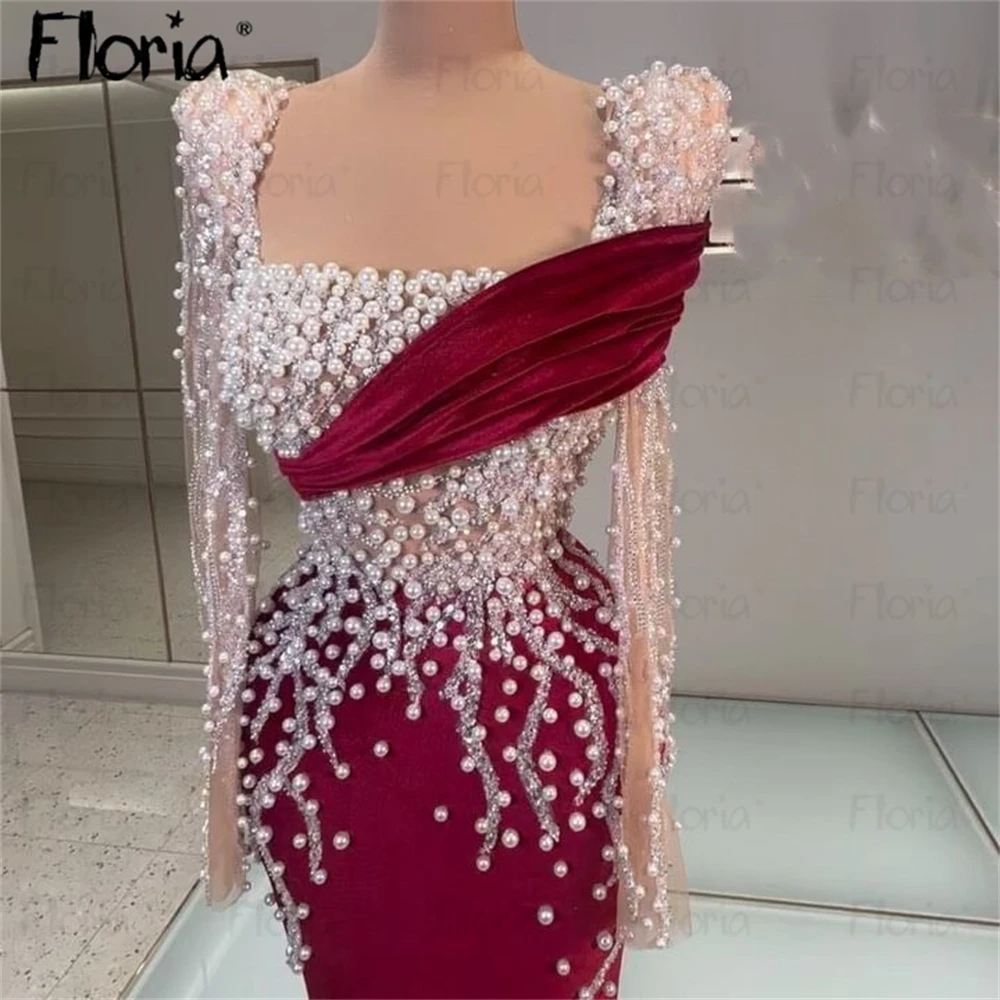 Customized Burgundy Velour Celebrity Elegant Long Sleeve Bride Wedding Party Gowns Women Engagement Dinner Prom Gowns Plus Size
Customized Burgundy Velour Celebrity Elegant Long Sleeve Bride Wedding Party Gowns Women Engagement Dinner Prom Gowns Plus Size