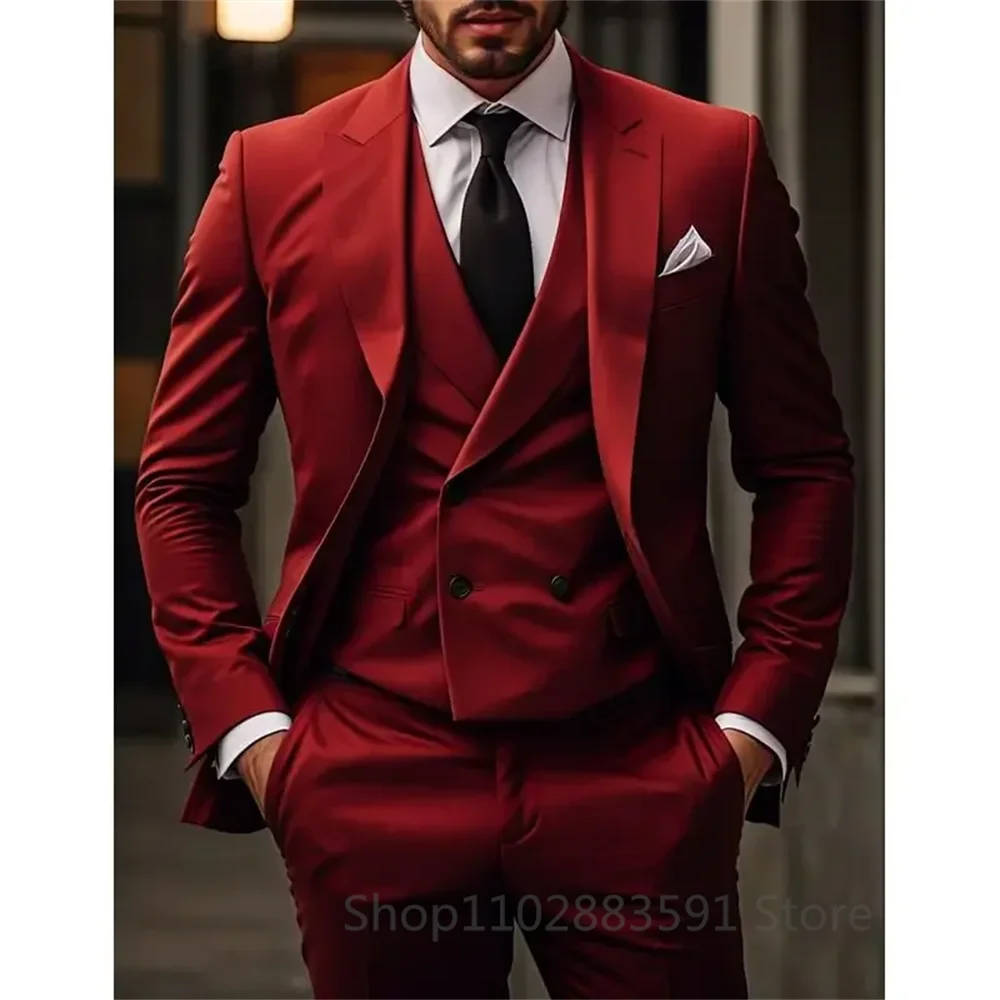 3 Piece High Quality Red/Navy Suits for Men Slim Fit Formal Business Office Daily Casual Outfits Fashion Wedding Party Tuxedo
3 Piece High Quality Red/Navy Suits for Men Slim Fit Formal Business Office Daily Casual Outfits Fashion Wedding Party Tuxedo