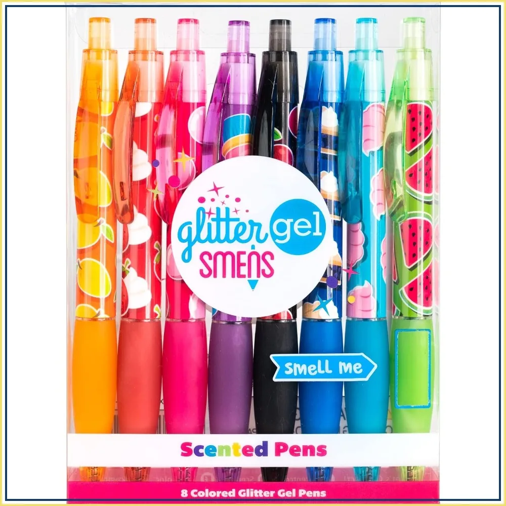 8 Scented Glitter Gel Pens - Fun, Cute, Cool Smelly Pens for Kids, Medium Point, 8 Count
8 Scented Glitter Gel Pens - Fun, Cute, Cool Smelly Pens for Kids, Medium Point, 8 Count