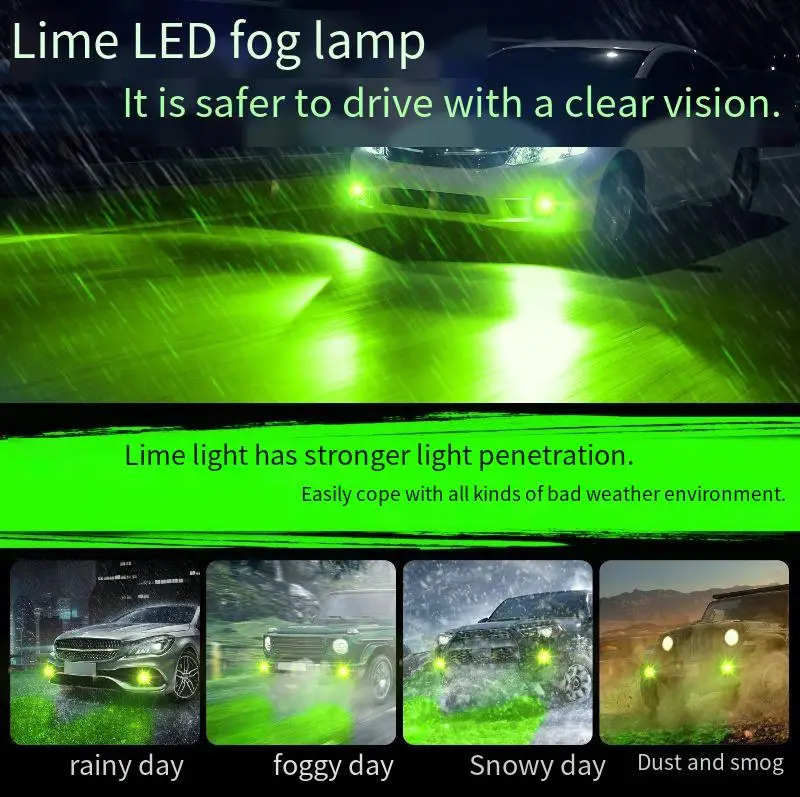 Universal 12V 60W Lime Green LED Headlight Bulbs H1 H3 H7 H8 H9 H11 HB3 HB4 9005 9006 9012 Retrofit
Universal 12V 60W Lime Green LED Headlight Bulbs H1 H3 H7 H8 H9 H11 HB3 HB4 9005 9006 9012 Retrofit