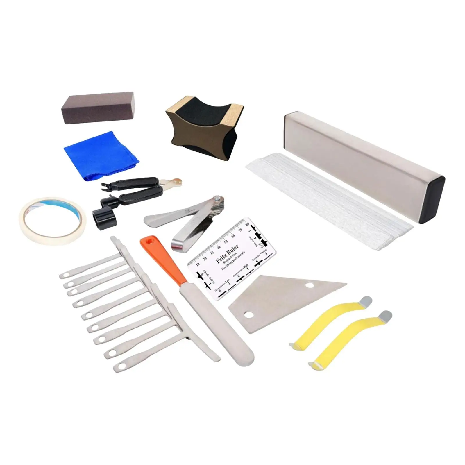 Guitar Maintenance Tool Kit Fret Leveling Universal Guitar Fret Install Tool Guitar Setup Tool Set for Acoustic Guitar