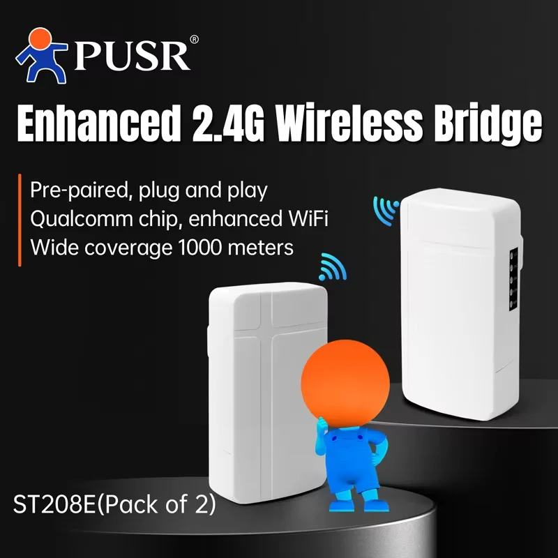 PUSR 2 Piece Wireless wifi AP Bridge router wifi signal extender repeater Qualcomm Plug and Play AP IP64 Water-proof ST208E
PUSR 2 Piece Wireless wifi AP Bridge router wifi signal extender repeater Qualcomm Plug and Play AP IP64 Water-proof ST208E
