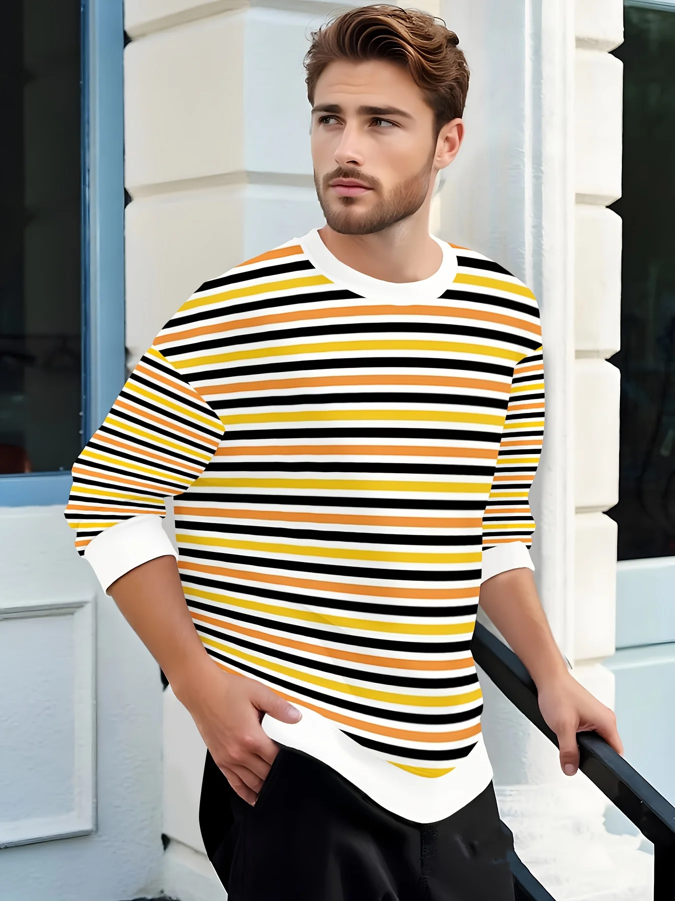 Retro Striped Graphic Long Sleeve Sweatshirts For Men Simple Fashion Spring Autumn 3D Printed Oversized Crew Neck Clothing Tops
Retro Striped Graphic Long Sleeve Sweatshirts For Men Simple Fashion Spring Autumn 3D Printed Oversized Crew Neck Clothing Tops