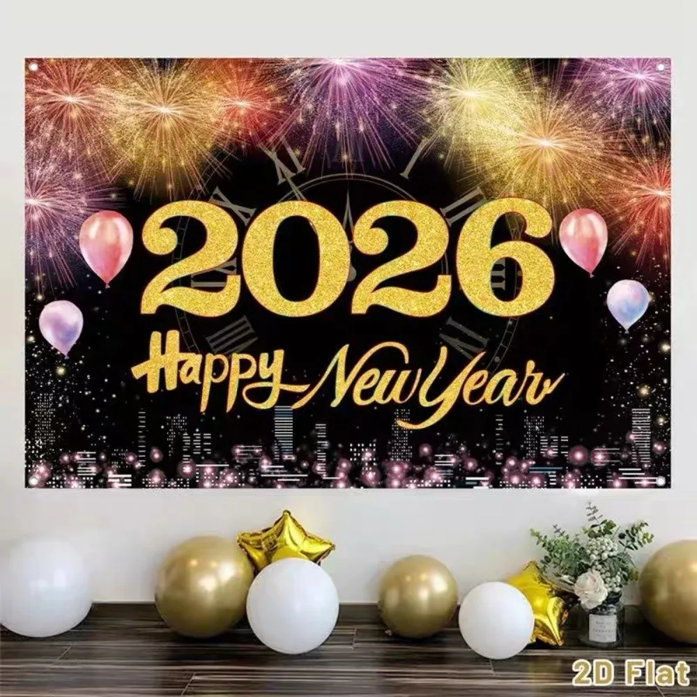 Shiny 2026 New Year Backdrop Banner Black Gold Letter Photography Background Colorful Balloon Champagne Celebration Banner
Shiny 2026 New Year Backdrop Banner Black Gold Letter Photography Background Colorful Balloon Champagne Celebration Banner