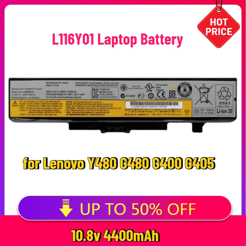 L116Y01 Laptop Battery for Lenovo Y480 G480 G400 G405 L11S6F01 ASM 45N1048 FRU 45N1049 121500049 L11S6Y01 L11O6Y01 L11L6F01
L116Y01 Laptop Battery for Lenovo Y480 G480 G400 G405 L11S6F01 ASM 45N1048 FRU 45N1049 121500049 L11S6Y01 L11O6Y01 L11L6F01