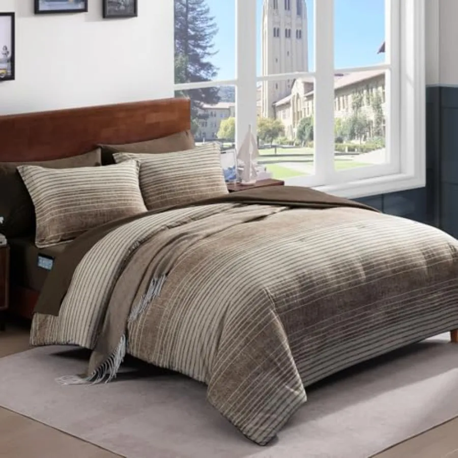 Comforter Set Striped, Bedding Set 7 Pieces for Boys Girls Teen, All Season Bed in a Bag for Dorm with Sheets, Pillowcases and
Comforter Set Striped, Bedding Set 7 Pieces for Boys Girls Teen, All Season Bed in a Bag for Dorm with Sheets, Pillowcases and