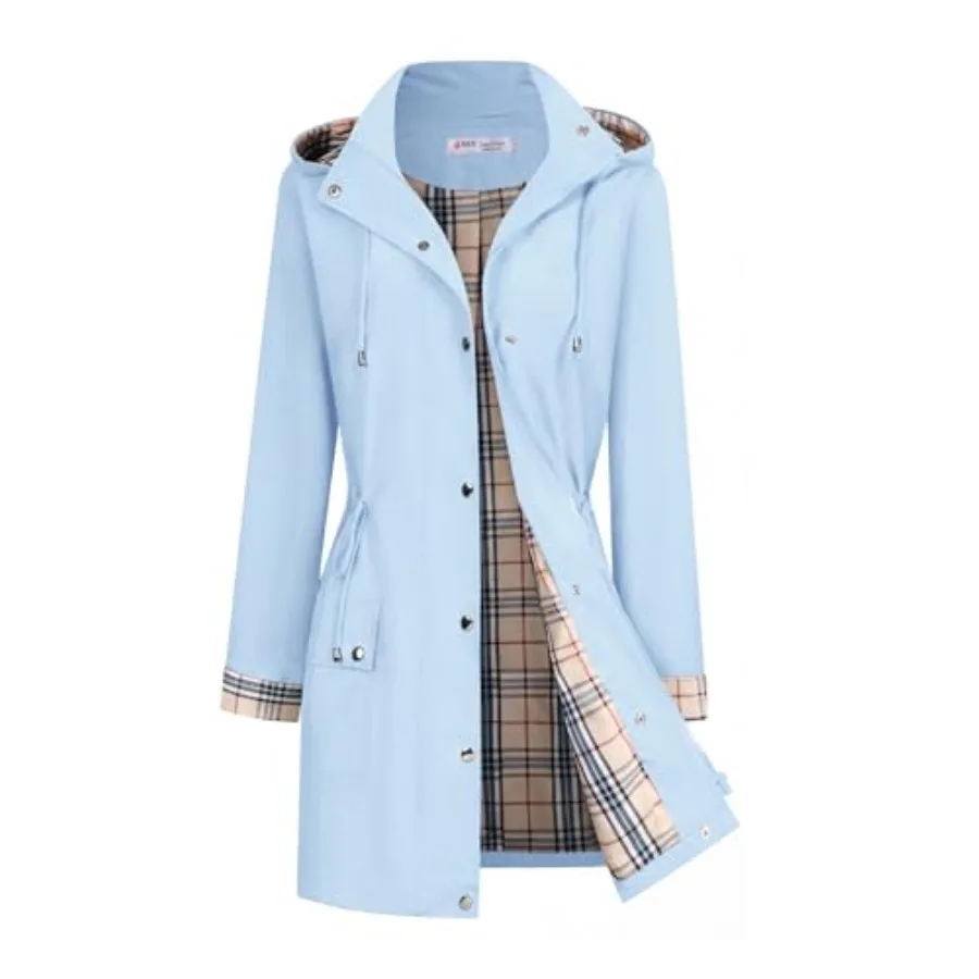 BBX Lephsnt Rain Coats for Women Waterproof Rain Jacket Lightweight Windbreaker Outdoor Hooded Trench Coat
BBX Lephsnt Rain Coats for Women Waterproof Rain Jacket Lightweight Windbreaker Outdoor Hooded Trench Coat