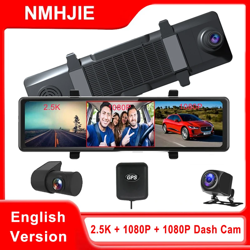 3 Cameras 12 Inch Car DVR 2.5K +1080P + 1080P Dash Cam Rear View Mirror Rearview Mirror Video Recording WIFI Loop Record Camera
3 Cameras 12 Inch Car DVR 2.5K +1080P + 1080P Dash Cam Rear View Mirror Rearview Mirror Video Recording WIFI Loop Record Camera