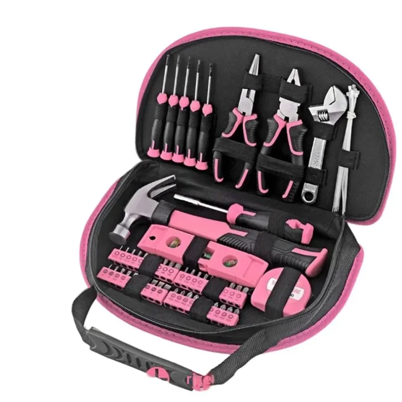 Pink Women' S 63-Piece Tool Set Wrenches, Screwdrivers& Home Repair Tools In Portable Case, Non-Slip Gri
Pink Women' S 63-Piece Tool Set Wrenches, Screwdrivers& Home Repair Tools In Portable Case, Non-Slip Gri