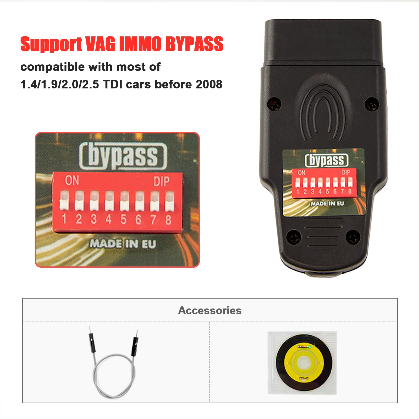 ECU Unlock Immobilizer Tool For VAG IMMO BYPASS for EDC15 EDC16 EDC17 ECU Chip Tunning BYPASS Immobilizer for Audi/Skoda/Seat/VW
ECU Unlock Immobilizer Tool For VAG IMMO BYPASS for EDC15 EDC16 EDC17 ECU Chip Tunning BYPASS Immobilizer for Audi/Skoda/Seat/VW