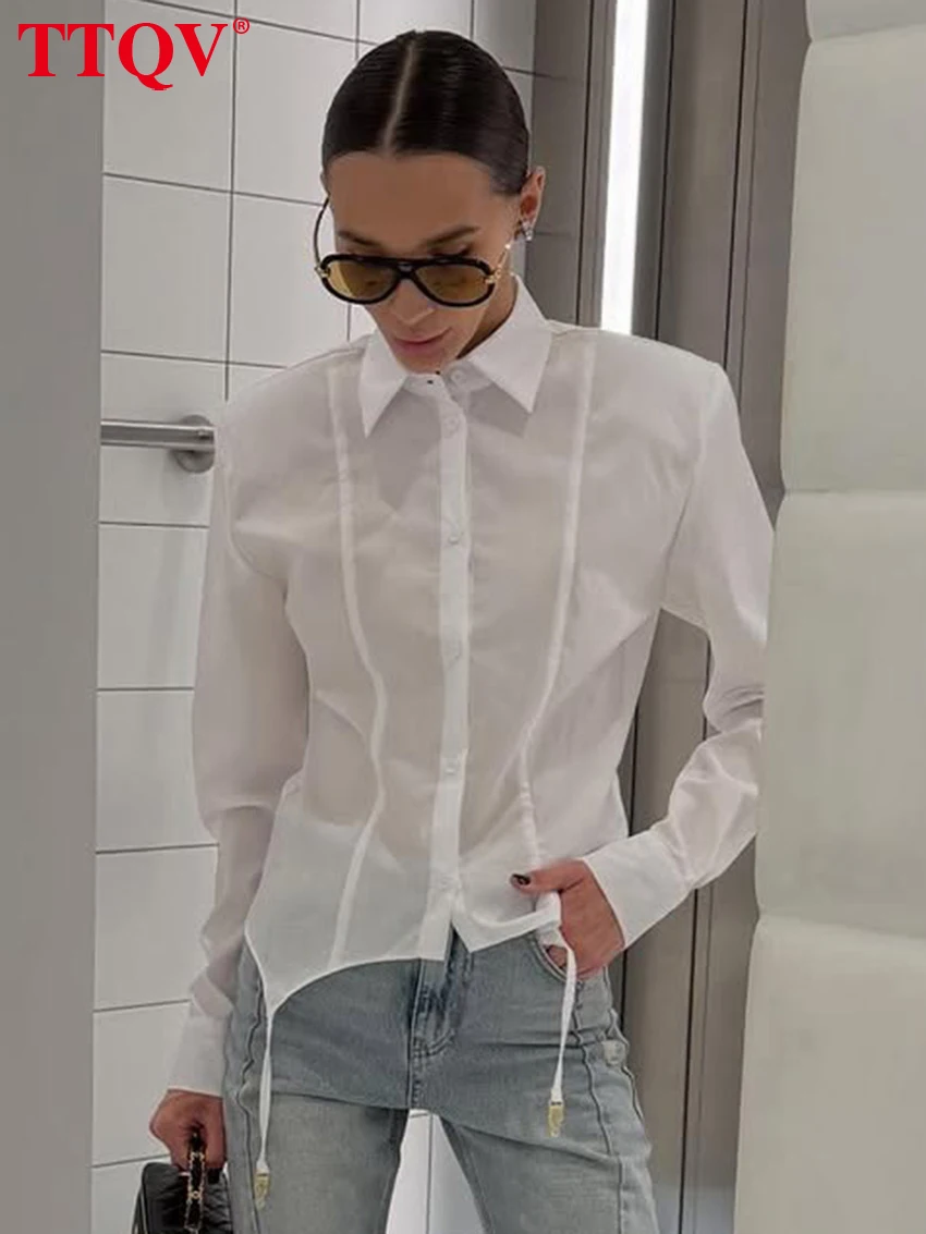 TTQV Fashion Loose White Women's Blouse 2026 Autumn Lapel Long Sleeve Lady Shirt Elegant Classic Solid Top Female Clothing
TTQV Fashion Loose White Women's Blouse 2026 Autumn Lapel Long Sleeve Lady Shirt Elegant Classic Solid Top Female Clothing