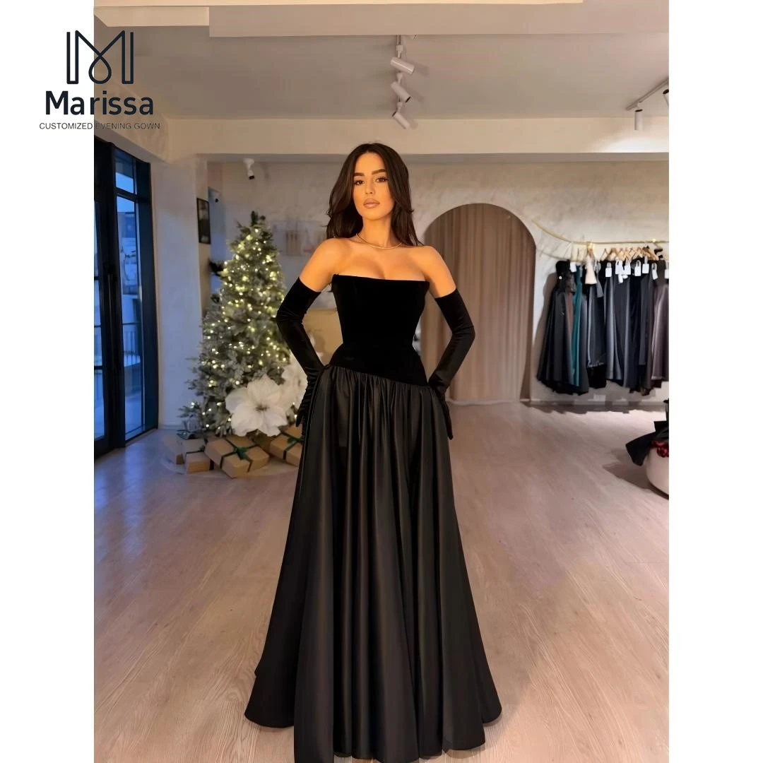 Marissa Evening Dresses Woman Elegant Prom Dresses 2025 Black Velvet Customized Women's Evening Dress A Line Satin Ball Gowns
Marissa Evening Dresses Woman Elegant Prom Dresses 2025 Black Velvet Customized Women's Evening Dress A Line Satin Ball Gowns