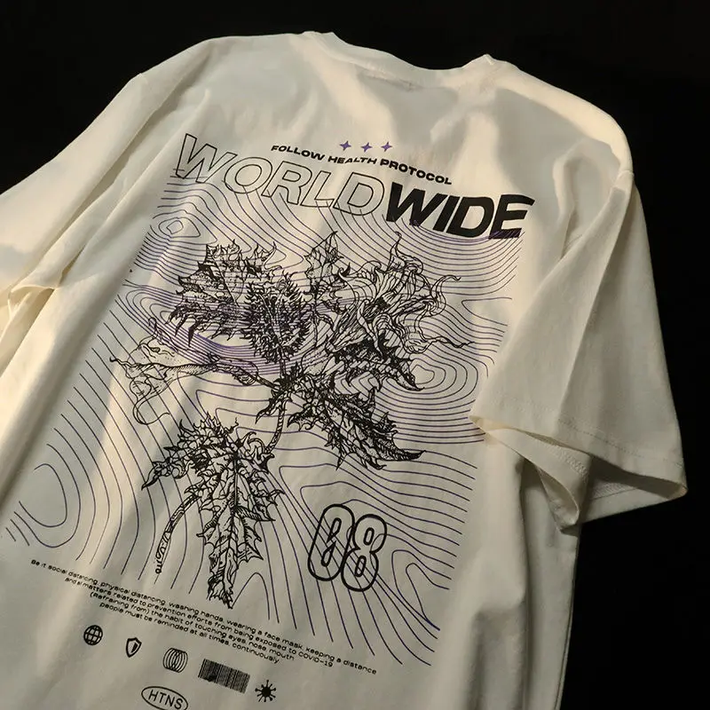 Summer New American Street Copy Flower Graphic T-shirt for Men and Women Loose Personality Couple Street Leisure Short Sleeve
Summer New American Street Copy Flower Graphic T-shirt for Men and Women Loose Personality Couple Street Leisure Short Sleeve