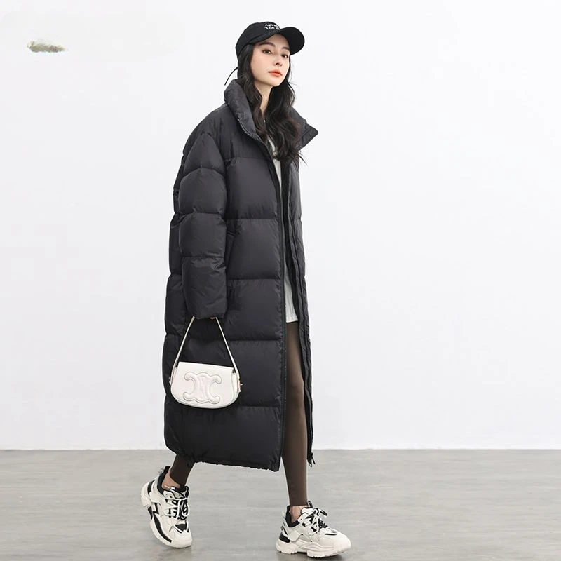 Fashion Down Parka Super Long White Duck Jacket Female Knee Winter Thick Coat Woman Stand Collar Solid Overcoat Keep Warm B89
Fashion Down Parka Super Long White Duck Jacket Female Knee Winter Thick Coat Woman Stand Collar Solid Overcoat Keep Warm B89