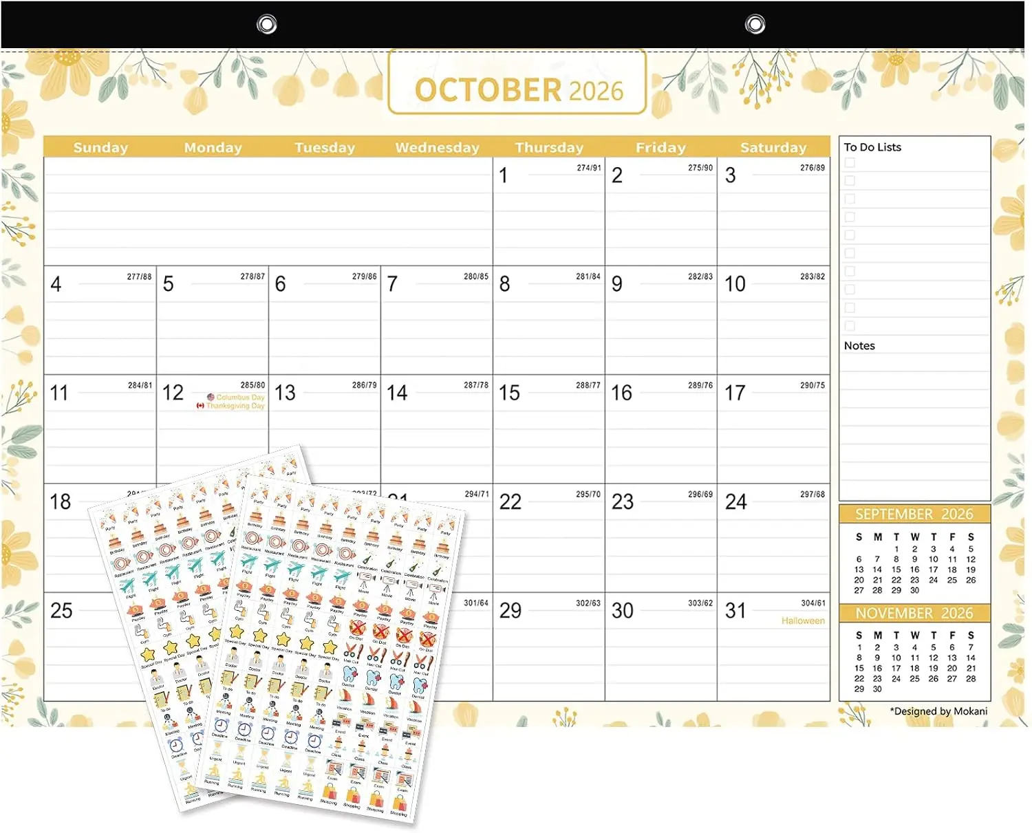 Large Monthly Desk Calendar 2026-2027, 17"x12", Plastic Cover, 234 Stickers
Large Monthly Desk Calendar 2026-2027, 17"x12", Plastic Cover, 234 Stickers