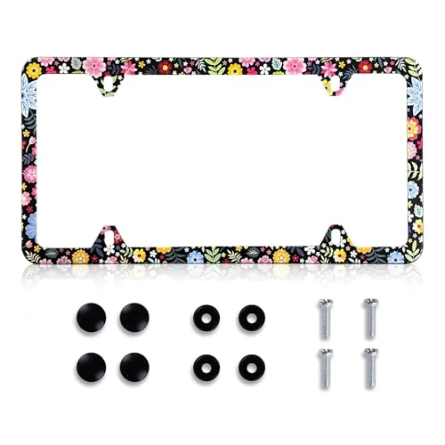 Colorful Floral Flower License Plate Frames, Cute Flowers Aluminum Metal License Plate Holder Covers for Women, Rust-Proof Wate
Colorful Floral Flower License Plate Frames, Cute Flowers Aluminum Metal License Plate Holder Covers for Women, Rust-Proof Wate