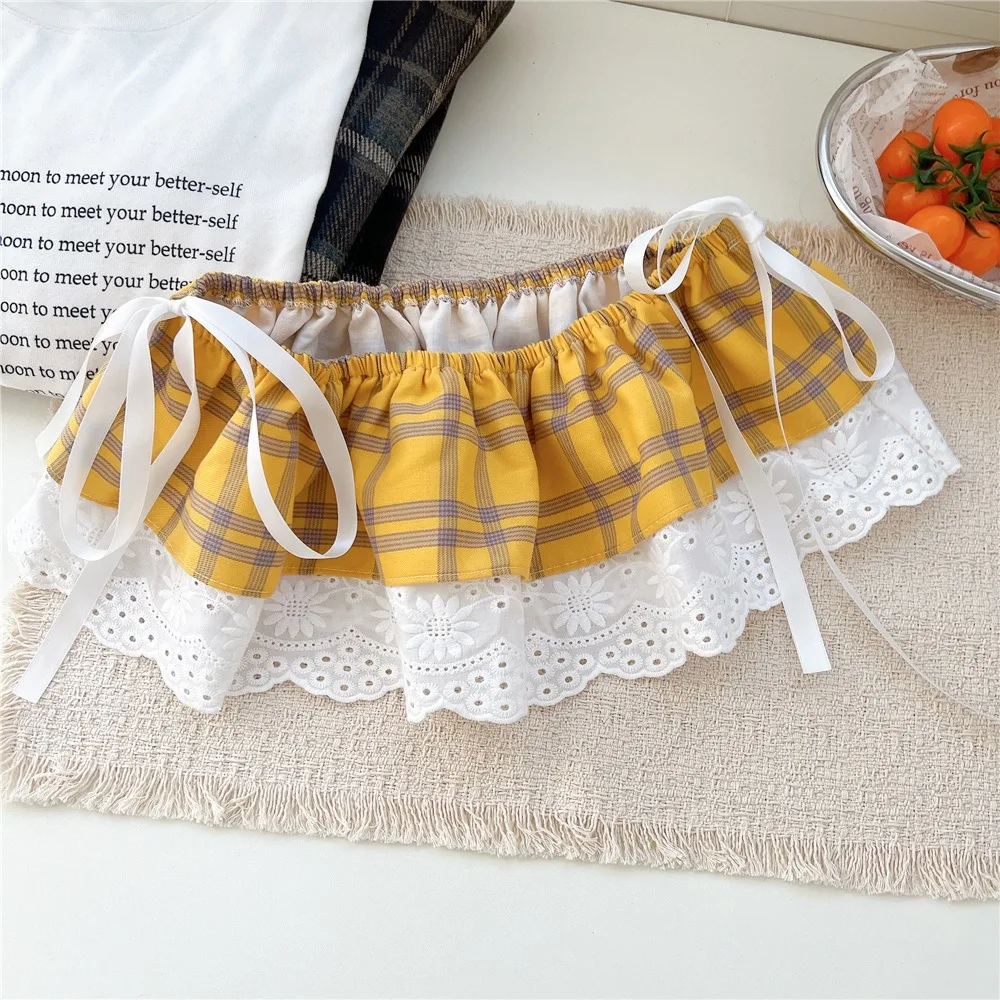 Elegant Balletcore Plaid Fart Curtain White Lace Up Lace Mini Skirts Layered Elastic Butt Curtain Women
Elegant Balletcore Plaid Fart Curtain White Lace Up Lace Mini Skirts Layered Elastic Butt Curtain Women