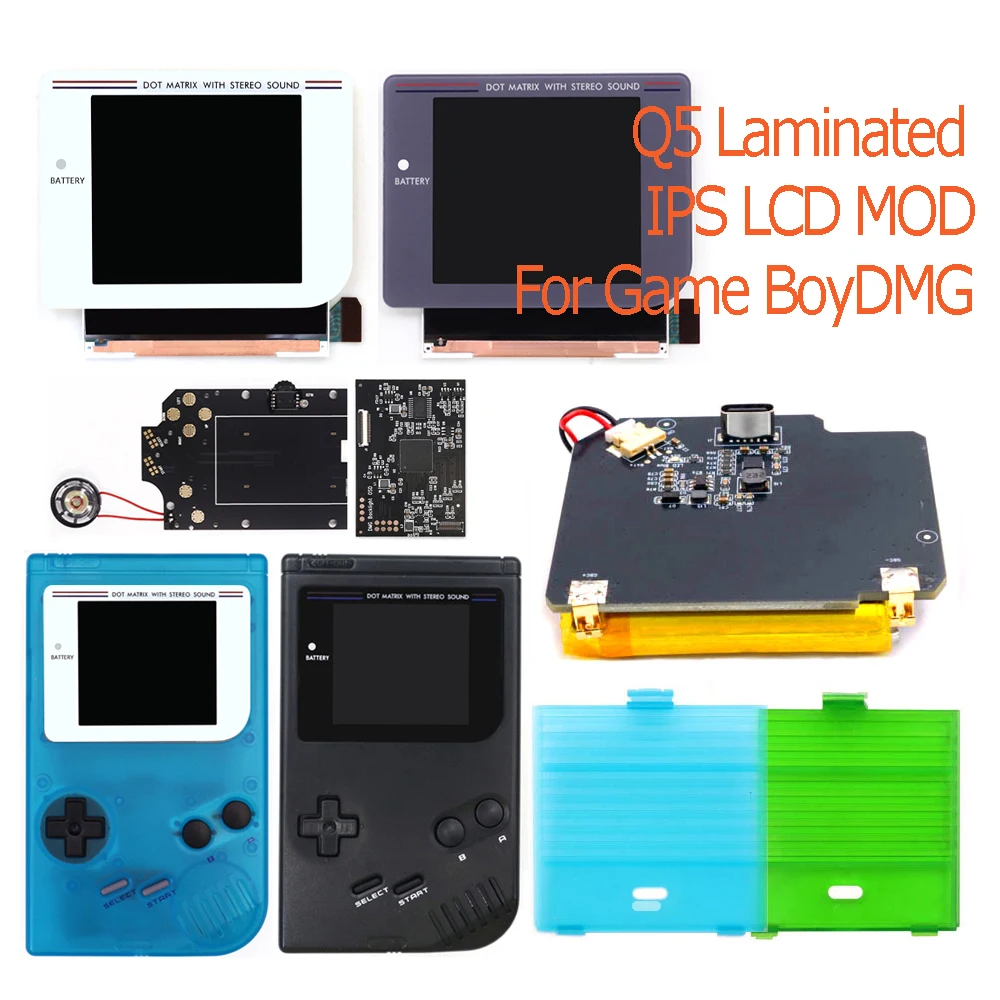 HISPEEDIDO For GB DMG Laminated Q5 IPS LCD FRM Built-in OSD Menu Backlight WithUSB-C Rechargeable Batteries For Gameboy Console
HISPEEDIDO For GB DMG Laminated Q5 IPS LCD FRM Built-in OSD Menu Backlight WithUSB-C Rechargeable Batteries For Gameboy Console