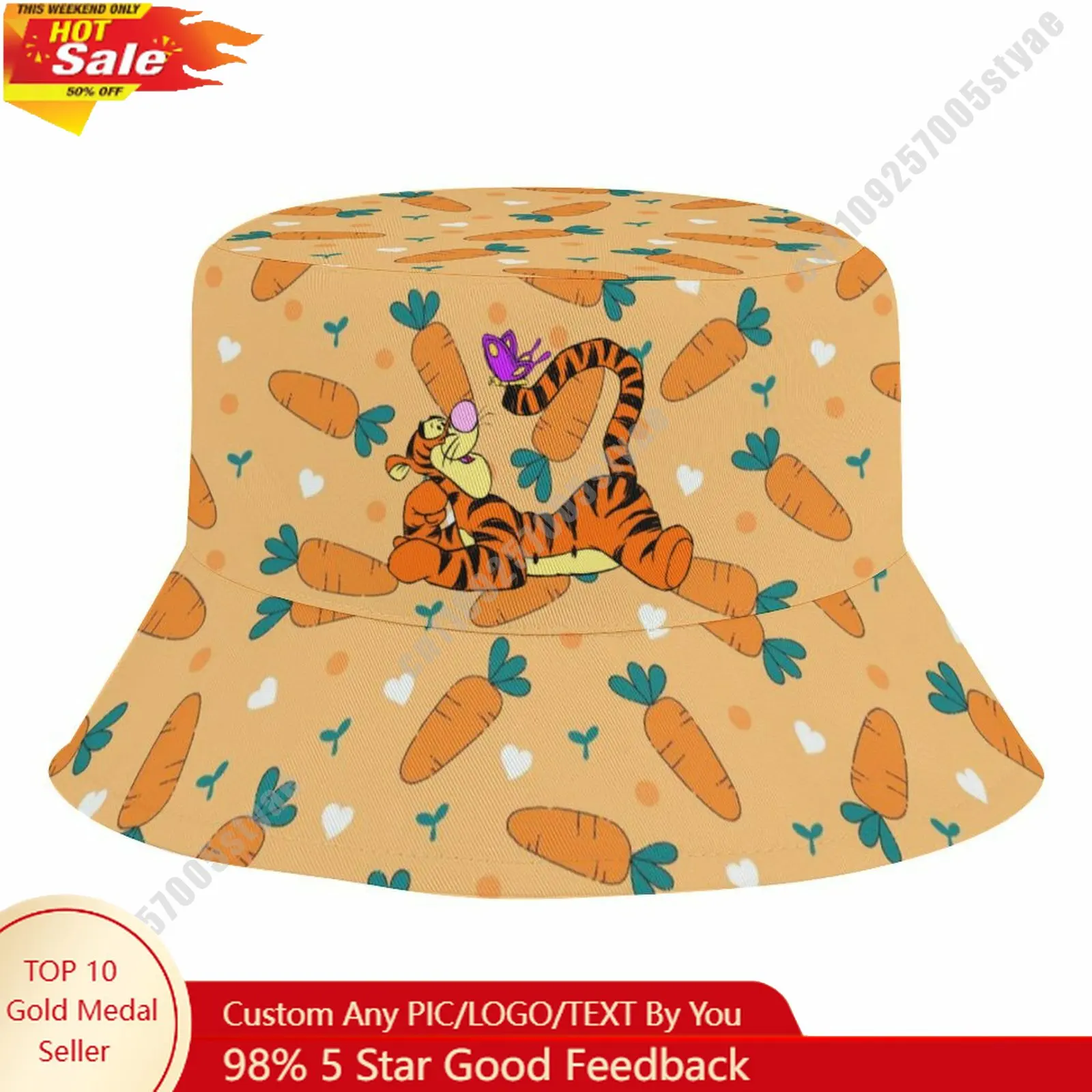 Tigger Bucket Hat Disney Cartoon Character Custom Design Upload Your Image Logo Fisherman Hat 50–54cm Head Circumference
Tigger Bucket Hat Disney Cartoon Character Custom Design Upload Your Image Logo Fisherman Hat 50–54cm Head Circumference