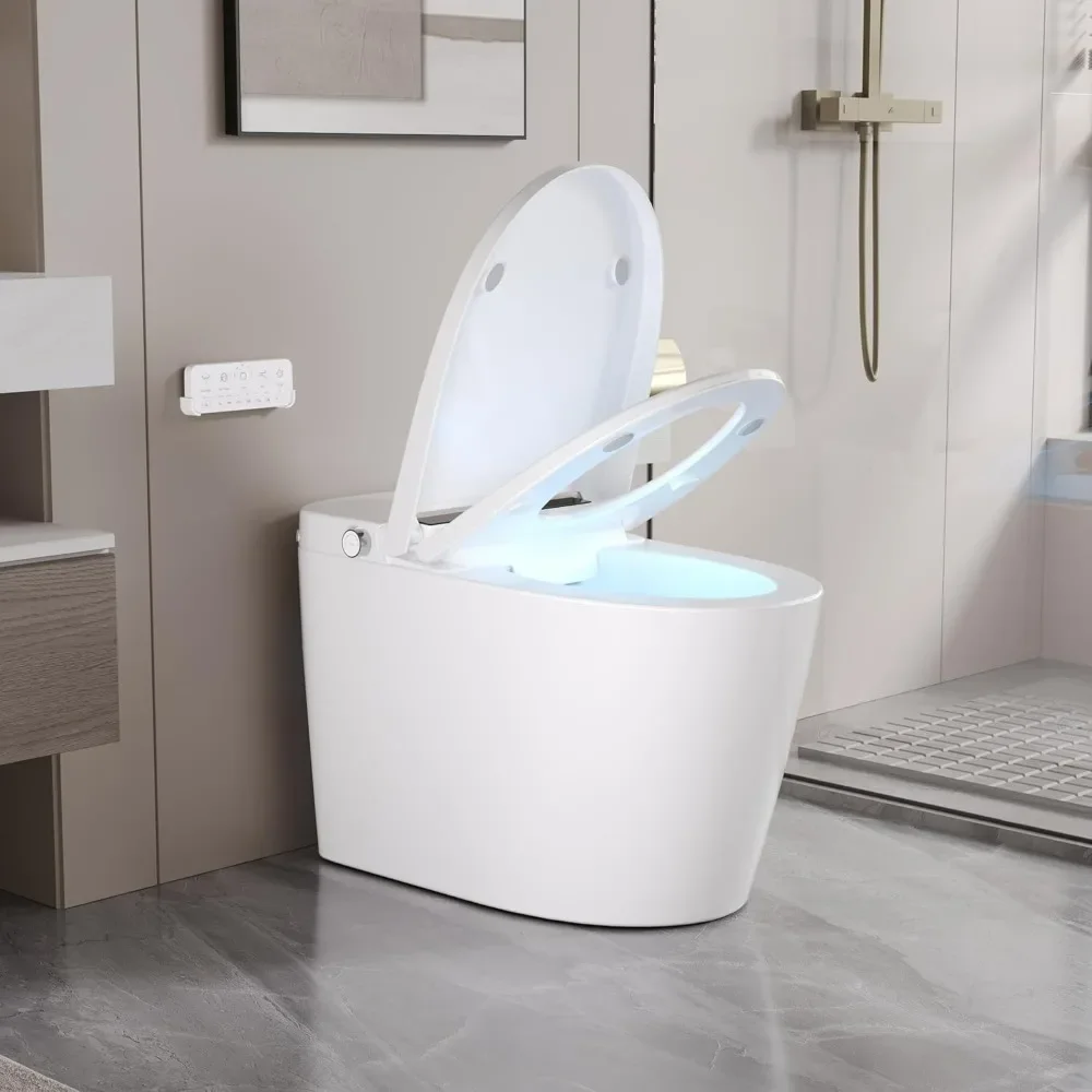 Smart Toilet, Tankless Elongated Electric 1pc Toilet with Smart Bidet, 1.28 GPF for In White with Seat Heating, Remote Control
Smart Toilet, Tankless Elongated Electric 1pc Toilet with Smart Bidet, 1.28 GPF for In White with Seat Heating, Remote Control