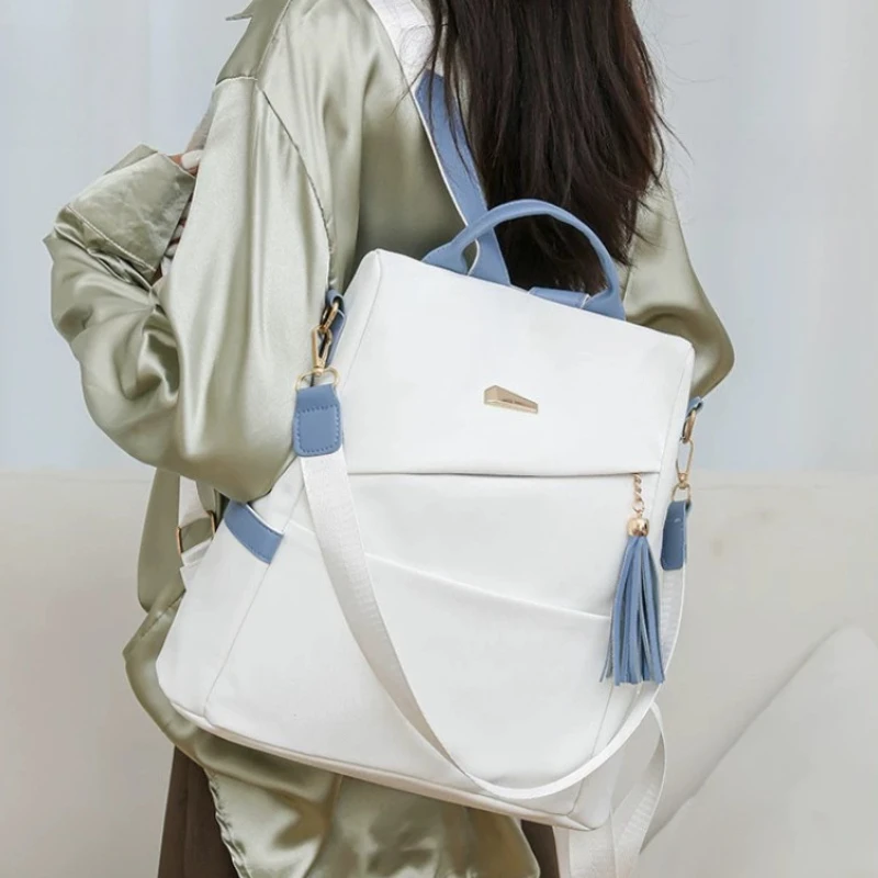 Minimalist School Backpack Blue Tassel Multi-compartment Large Capacity Convertible Crossbody Bags for Ladies Daily Commute
Minimalist School Backpack Blue Tassel Multi-compartment Large Capacity Convertible Crossbody Bags for Ladies Daily Commute