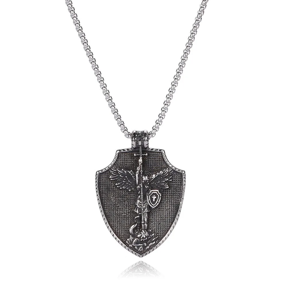 Fashion Vintage Crusade Archangel Pendant Necklace Charm Men's Necklace Amulet Accessories Gift Hip Hop Punk Jewelry Wholesale
Fashion Vintage Crusade Archangel Pendant Necklace Charm Men's Necklace Amulet Accessories Gift Hip Hop Punk Jewelry Wholesale