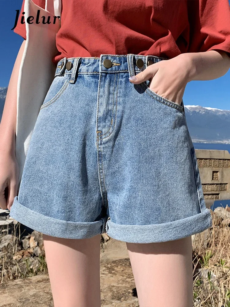 Jielur New Summer Women High Waist Wide Leg Denim Shorts Casual Female Loose Fit Streetwear Solid Color Straight Jeans Shorts
Jielur New Summer Women High Waist Wide Leg Denim Shorts Casual Female Loose Fit Streetwear Solid Color Straight Jeans Shorts