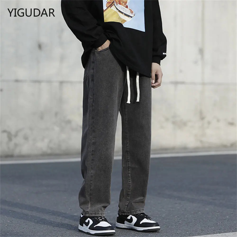 2022 Autumn Men's Jeans Straight Wide Leg Loose Pants Elasticated Drawstring Waist Vintage Casual Trousers Male jeans men
2022 Autumn Men's Jeans Straight Wide Leg Loose Pants Elasticated Drawstring Waist Vintage Casual Trousers Male jeans men