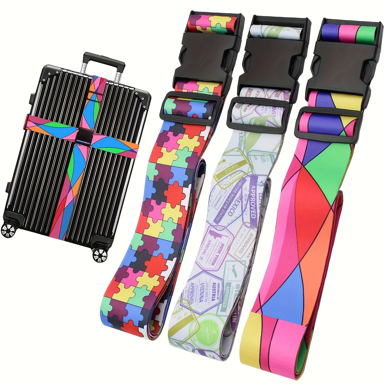 Multi-Function Colorful Suitcase Luggage Strap for Suitcase Adjustable Luggage Belt Terylene Material Buckle Travel Accessory
Multi-Function Colorful Suitcase Luggage Strap for Suitcase Adjustable Luggage Belt Terylene Material Buckle Travel Accessory