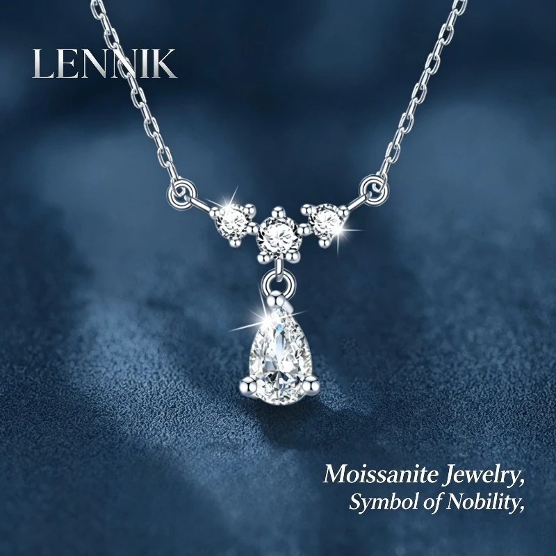 LENNIK Moissanite Clavicle Chain 925 Silver Tassel Water Drop Necklace Simple Premium Pendant
LENNIK Moissanite Clavicle Chain 925 Silver Tassel Water Drop Necklace Simple Premium Pendant