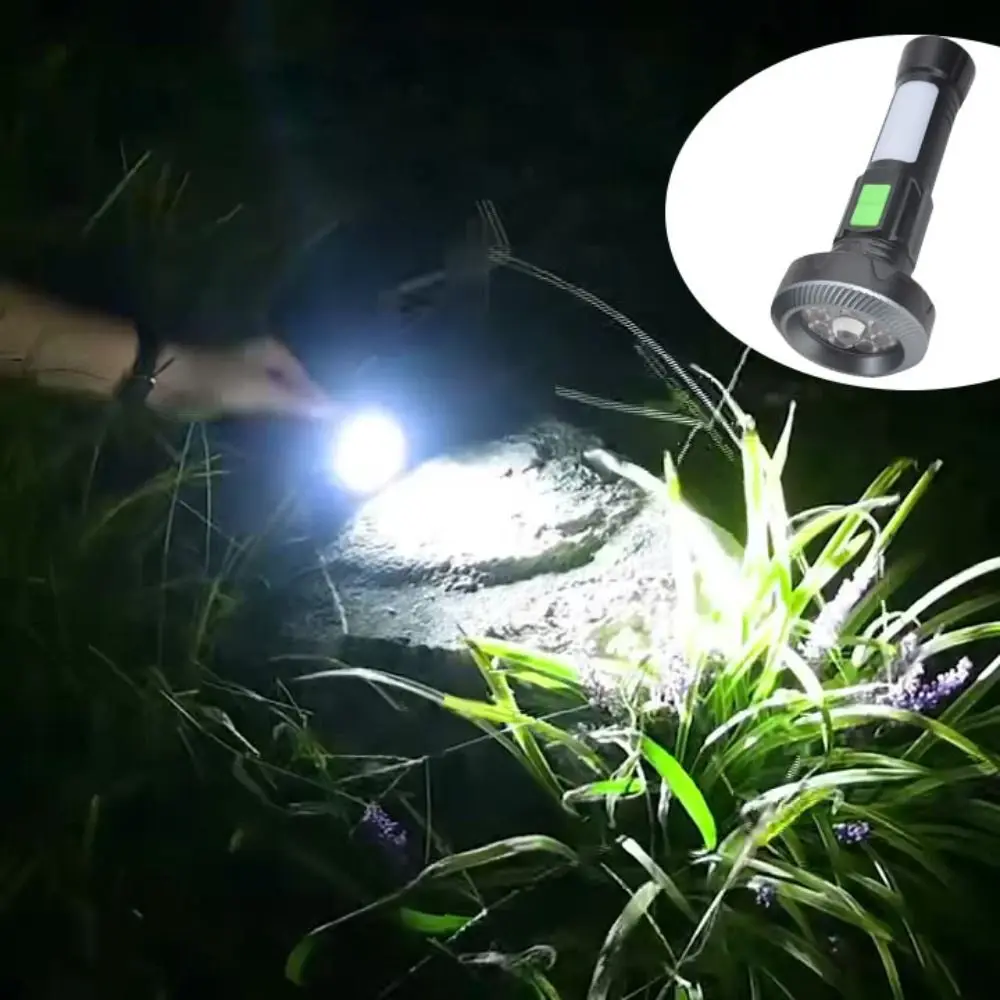 Powerful Main Light LED Flashlight Portable Durable LED Torch 8+1 Side Light Compact Design COB Side Light Emergency