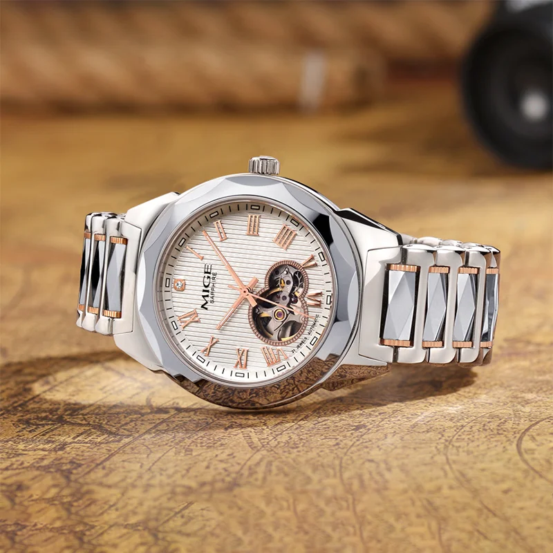 MIGE Men's and women's Luxury mechanical Watches Fashion Tungsten steel Belt Waterproof Diamond couple watches gift watches
MIGE Men's and women's Luxury mechanical Watches Fashion Tungsten steel Belt Waterproof Diamond couple watches gift watches