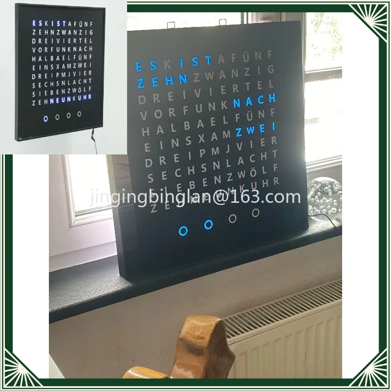 Hot-selling CP0403 wall or desk clock modern design unique custom language wall lighting word clock
Hot-selling CP0403 wall or desk clock modern design unique custom language wall lighting word clock