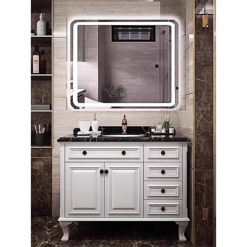 Шкаф для ванной комнаты из американского дуба, комбинированный мраморный умывальник от пола до потолка, умывальник, туалет, зеркальный шкаф для ванной комнаты
Шкаф для ванной комнаты из американского дуба, комбинированный мраморный умывальник от пола до потолка, умывальник, туалет, зеркальный шкаф для ванной комнаты