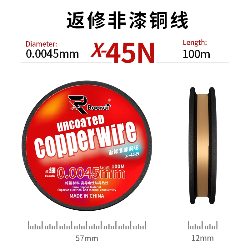 BR Non-enameled Copper Wire Diameter 0.0045mm Ultra-fine 100M Length for Mobile Phone LCD CPU PCB Repair Link Jumper Wire
BR Non-enameled Copper Wire Diameter 0.0045mm Ultra-fine 100M Length for Mobile Phone LCD CPU PCB Repair Link Jumper Wire