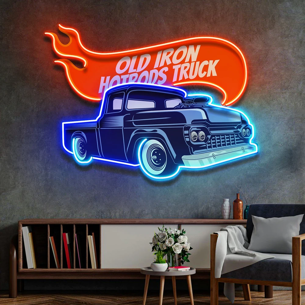 Old Iron Hotrods Truck LED Neon Sign Handmade Gaming Room Bedroom Wall Art Decor Night Light Custom Car Bar Club Decoration Sign
Old Iron Hotrods Truck LED Neon Sign Handmade Gaming Room Bedroom Wall Art Decor Night Light Custom Car Bar Club Decoration Sign