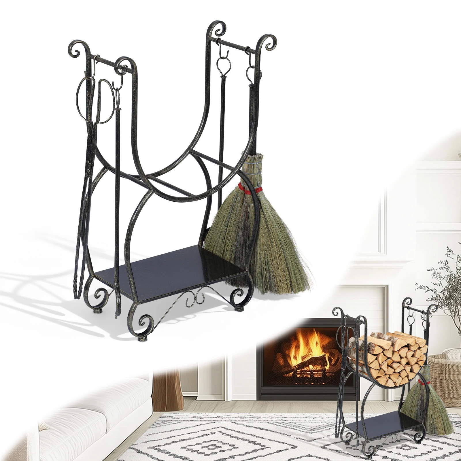 Набор металлических стоек для дров с 4 инструментами для камина, черный медный держатель для бревна, нет необходимости устанавливать регулируемый штабелер, подставка для кемпинга
Набор металлических стоек для дров с 4 инструментами для камина, черный медный держатель для бревна, нет необходимости устанавливать регулируемый штабелер, подставка для кемпинга