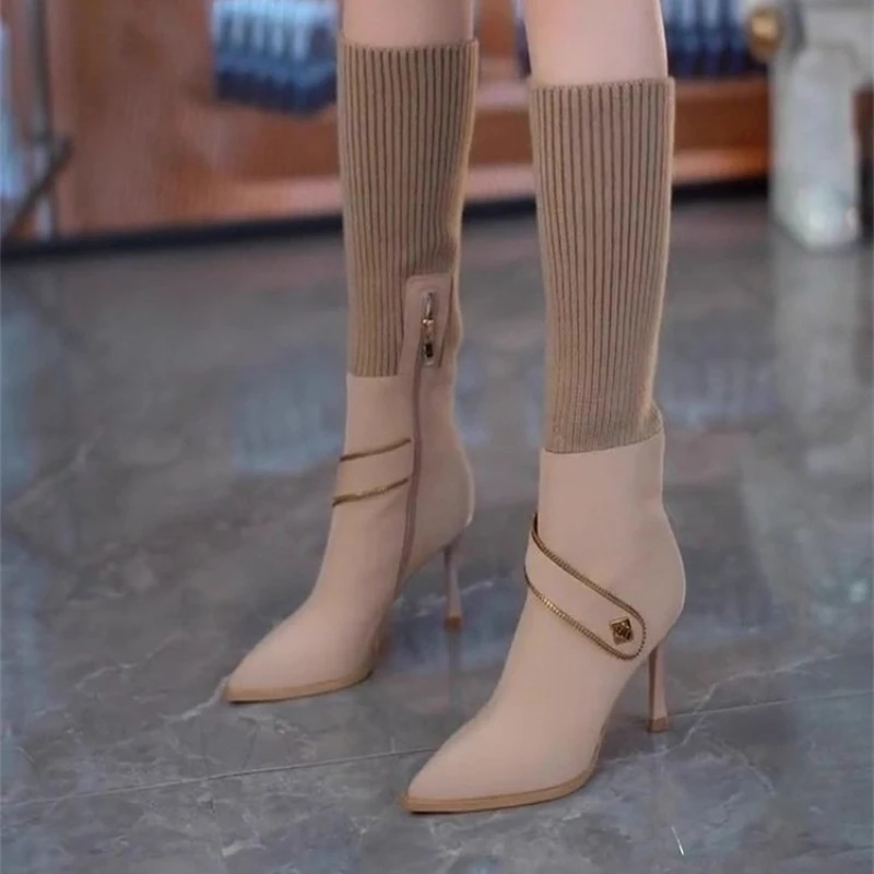 Тонкий каблук, острый носок, водонепроницаемая платформа с боковой молнией, универсальные, удобные, противоскользящие и дышащие модные женские ботинки
Тонкий каблук, острый носок, водонепроницаемая платформа с боковой молнией, универсальные, удобные, противоскользящие и дышащие модные женские ботинки