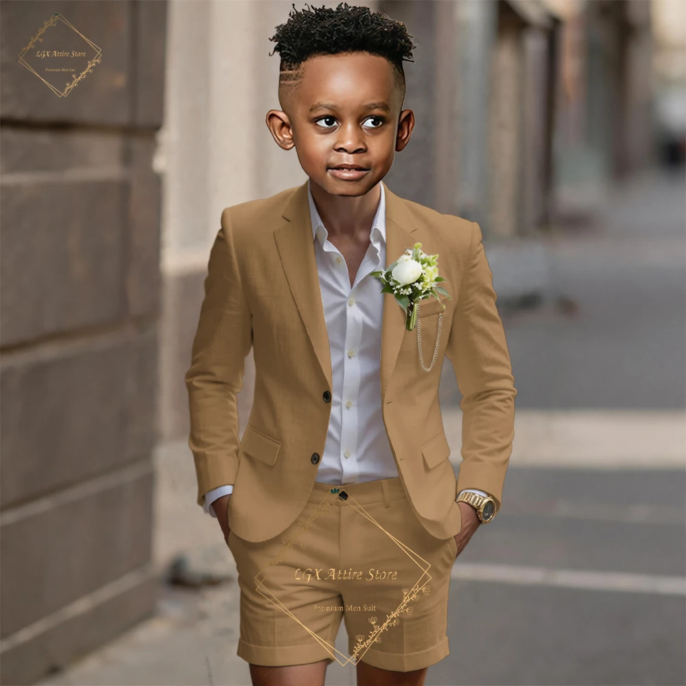 Boys' Custom 2-Piece Linen Suit, Notch Lapel Blazer & Cuffed Shorts for Weddings, Pageboy & Summer Ceremonies
Boys' Custom 2-Piece Linen Suit, Notch Lapel Blazer & Cuffed Shorts for Weddings, Pageboy & Summer Ceremonies