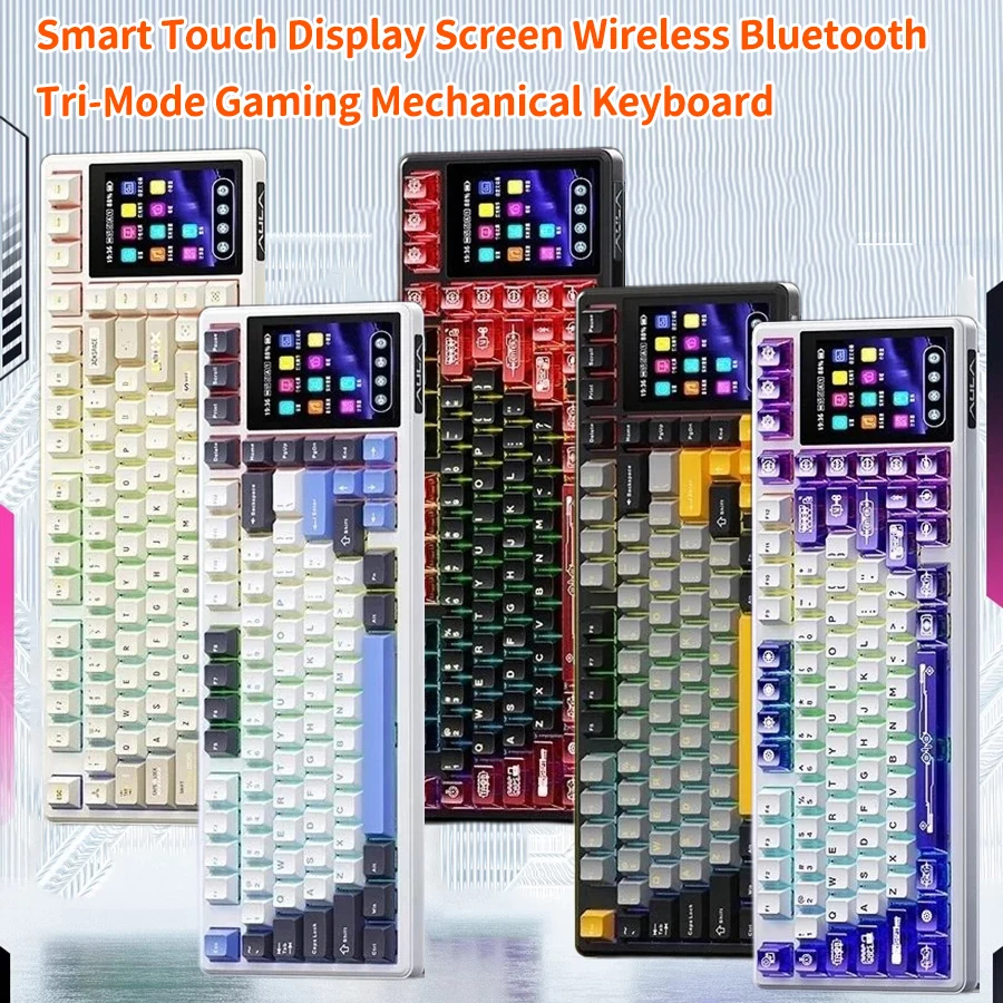 Smart Touch Display Screen Wireless Bluetooth Mechanical Keyboard Full Key Hot Swappable RGB Backlight Esports Gaming Keyboard
Smart Touch Display Screen Wireless Bluetooth Mechanical Keyboard Full Key Hot Swappable RGB Backlight Esports Gaming Keyboard